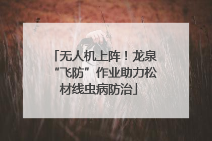 无人机上阵！龙泉“飞防”作业助力松材线虫病防治