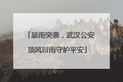 暴雨突袭，武汉公安顶风冒雨守护平安