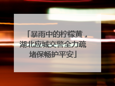 暴雨中的柠檬黄,湖北应城交警全力疏堵保畅护平安