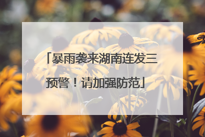 暴雨袭来湖南连发三预警！请加强防范
