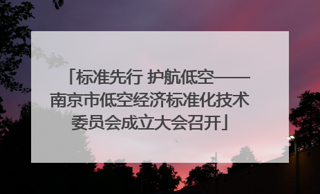 标准先行 护航低空——南京市低空经济标准化技术委员会成立大会召开