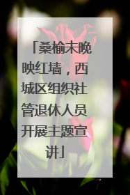 桑榆未晚映红墙，西城区组织社管退休人员开展主题宣讲