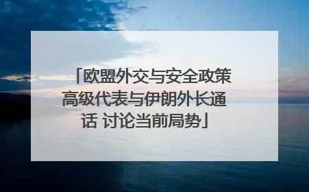 欧盟外交与安全政策高级代表与伊朗外长通话 讨论当前局势