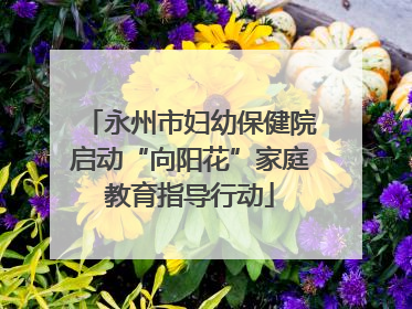 永州市妇幼保健院启动“向阳花”家庭教育指导行动
