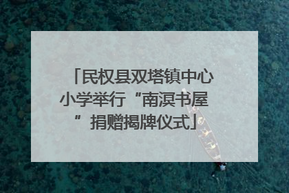 民权县双塔镇中心小学举行“南溟书屋”捐赠揭牌仪式