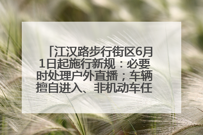江汉路步行街区6月1日起施行新规：必要时处理户外直播；车辆擅自进入、非机动车任意停放的，依法处理