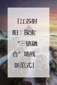 江苏射阳：探索“三链融合”助残新范式