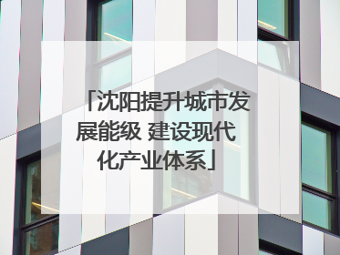 沈阳提升城市发展能级 建设现代化产业体系
