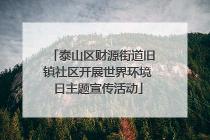 泰山区财源街道旧镇社区开展世界环境日主题宣传活动