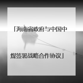 海南省政府与中国中煤签署战略合作协议