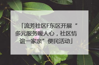流芳社区F东区开展“多元服务暖人心，社区情谊一家亲”便民活动