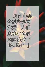 济南市委金融办机关党委：为群众筑牢金融风险防控“护城河”