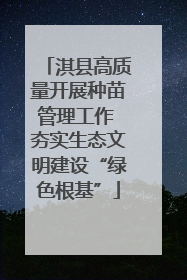 淇县高质量开展种苗管理工作 夯实生态文明建设“绿色根基”