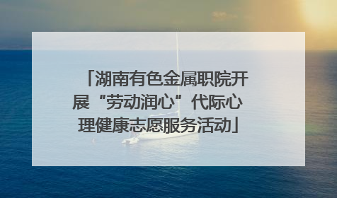 湖南有色金属职院开展“劳动润心”代际心理健康志愿服务活动