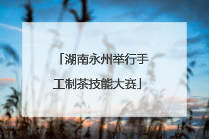 湖南永州举行手工制茶技能大赛