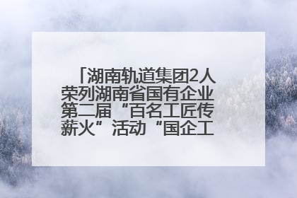 湖南轨道集团2人荣列湖南省国有企业第二届“百名工匠传薪火”活动“国企工匠”人才宣传名单