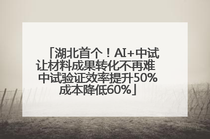 湖北首个！AI+中试让材料成果转化不再难 中试验证效率提升50%成本降低60%