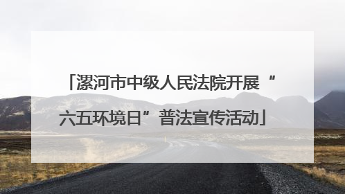 漯河市中级人民法院开展“六五环境日”普法宣传活动
