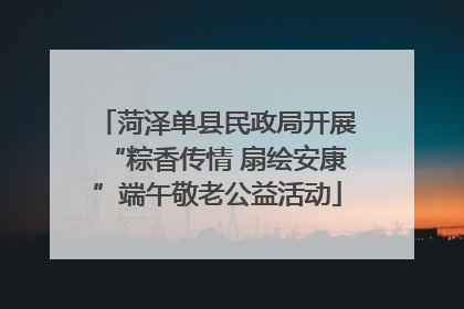 菏泽单县民政局开展“粽香传情 扇绘安康”端午敬老公益活动