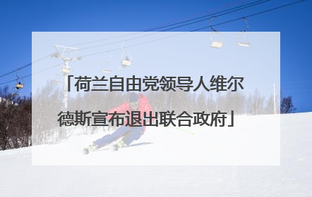荷兰自由党领导人维尔德斯宣布退出联合政府