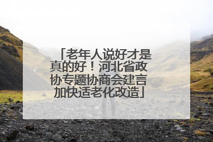 老年人说好才是真的好！河北省政协专题协商会建言加快适老化改造