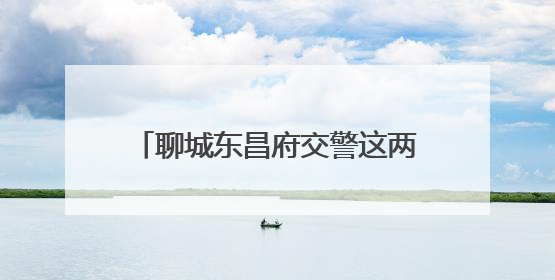 聊城东昌府交警这两场救援行动暖了民心