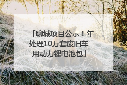 聊城项目公示！年处理10万套废旧车用动力锂电池包
