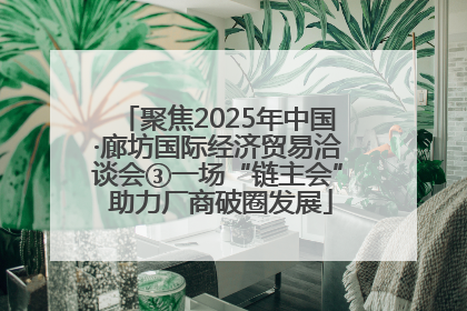 聚焦2025年中国·廊坊国际经济贸易洽谈会③一场“链主会” 助力厂商破圈发展