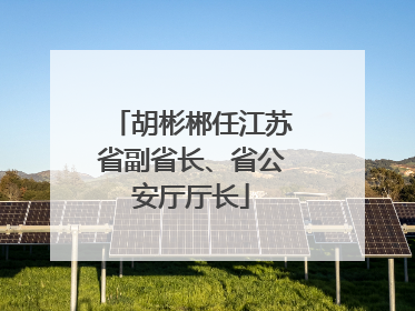 胡彬郴任江苏省副省长、省公安厅厅长