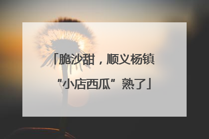 脆沙甜，顺义杨镇“小店西瓜”熟了