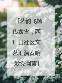艺韵飞扬传薪火，西厂口社区文艺汇演奏响爱党强音