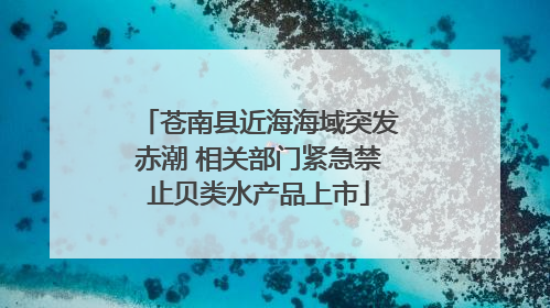 苍南县近海海域突发赤潮 相关部门紧急禁止贝类水产品上市