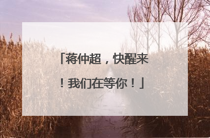 蒋仲超，快醒来！我们在等你！