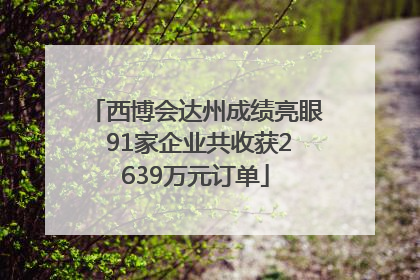 西博会达州成绩亮眼 91家企业共收获2639万元订单