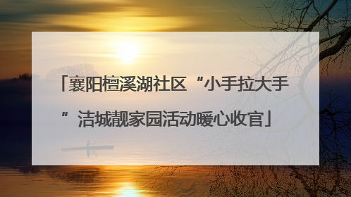 襄阳檀溪湖社区“小手拉大手”洁城靓家园活动暖心收官