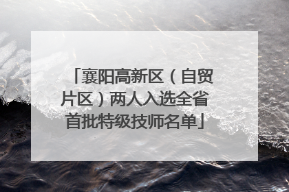 襄阳高新区（自贸片区）两人入选全省首批特级技师名单