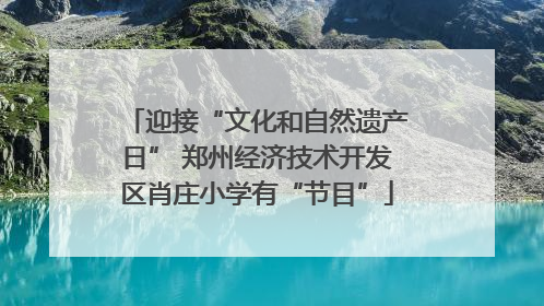 迎接“文化和自然遗产日” 郑州经济技术开发区肖庄小学有“节目”