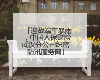 迎战端午暴雨，中国人保财险武汉分公司织密防汛服务网