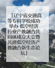 辽宁省交通高等专科学校成功举办 低空经济行业产教融合共同体成立大会暨共建低空经济产教融合新生态论坛