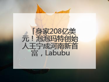 身家208亿美元！泡泡玛特创始人王宁成河南新首富，Labubu热销推涨股价