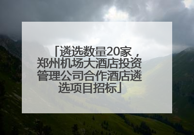 遴选数量20家，郑州机场大酒店投资管理公司合作酒店遴选项目招标