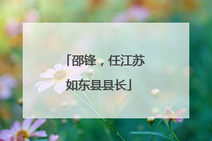 邵锋，任江苏如东县县长