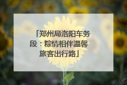 郑州局洛阳车务段：粽情相伴温馨旅客出行路