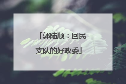 郭陆顺：回民支队的好政委