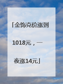 金饰克价涨到1018元，一夜涨14元