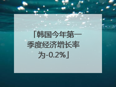 韩国今年第一季度经济增长率为-0.2%