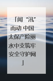 闻“汛”而动 中国太保产险丽水中支筑牢安全守护网