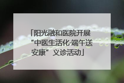阳光融和医院开展 “中医生活化·端午送安康”义诊活动