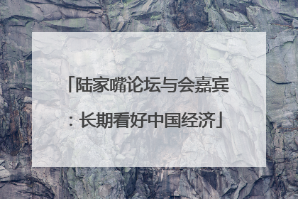 陆家嘴论坛与会嘉宾：长期看好中国经济