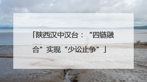 陕西汉中汉台：“四链融合”实现“少讼止争”